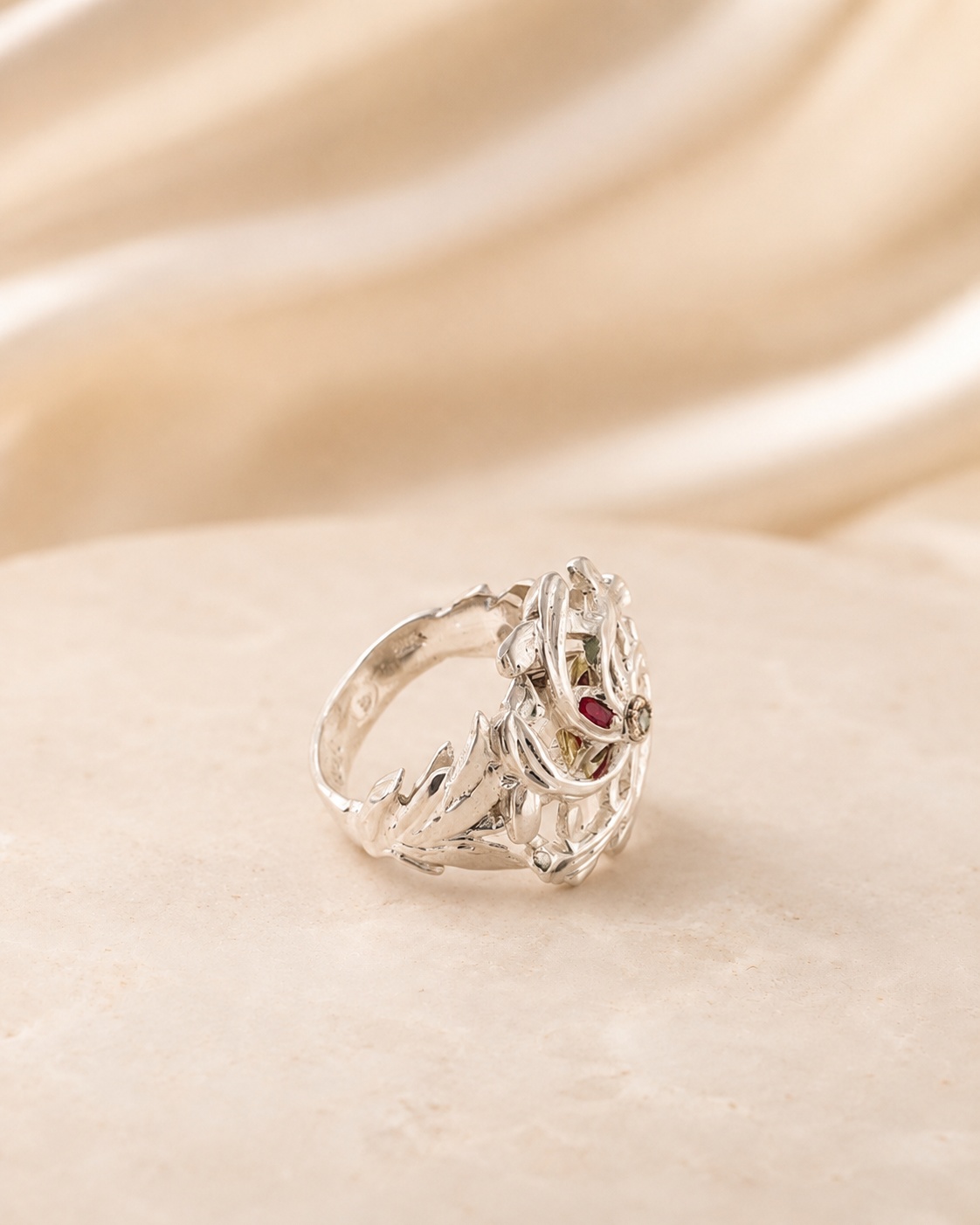 Anillo Flor Lateral